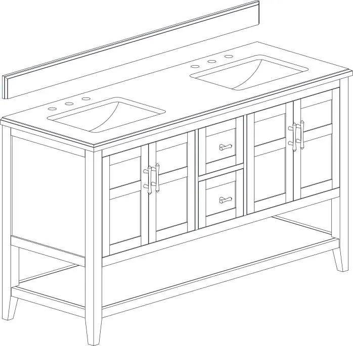 Position the vanity top and backsplash.
