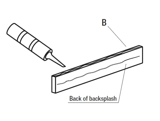 Applying sealant to the backsplash