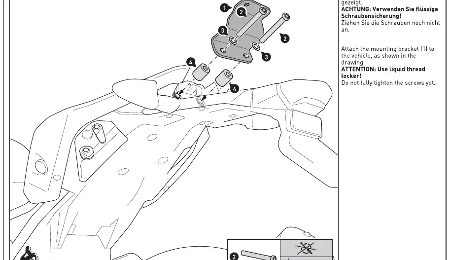 Attaching mounting bracket and struts.