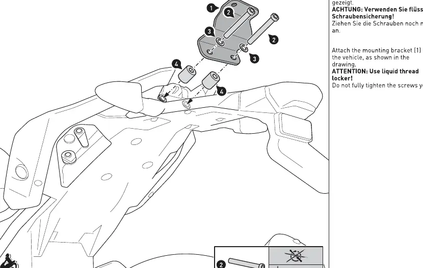 Attaching the mounting bracket to the vehicle