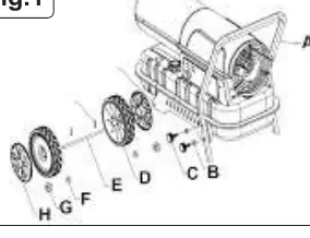 Assembly of wheels and handle