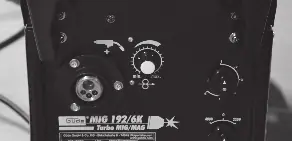Front control panel of the MIG 192/6K welder.