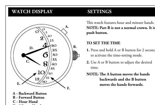 Watch display and button layout
