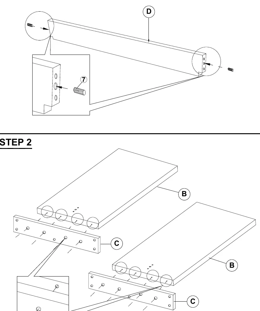 Step 1 and Step 2 assembly details