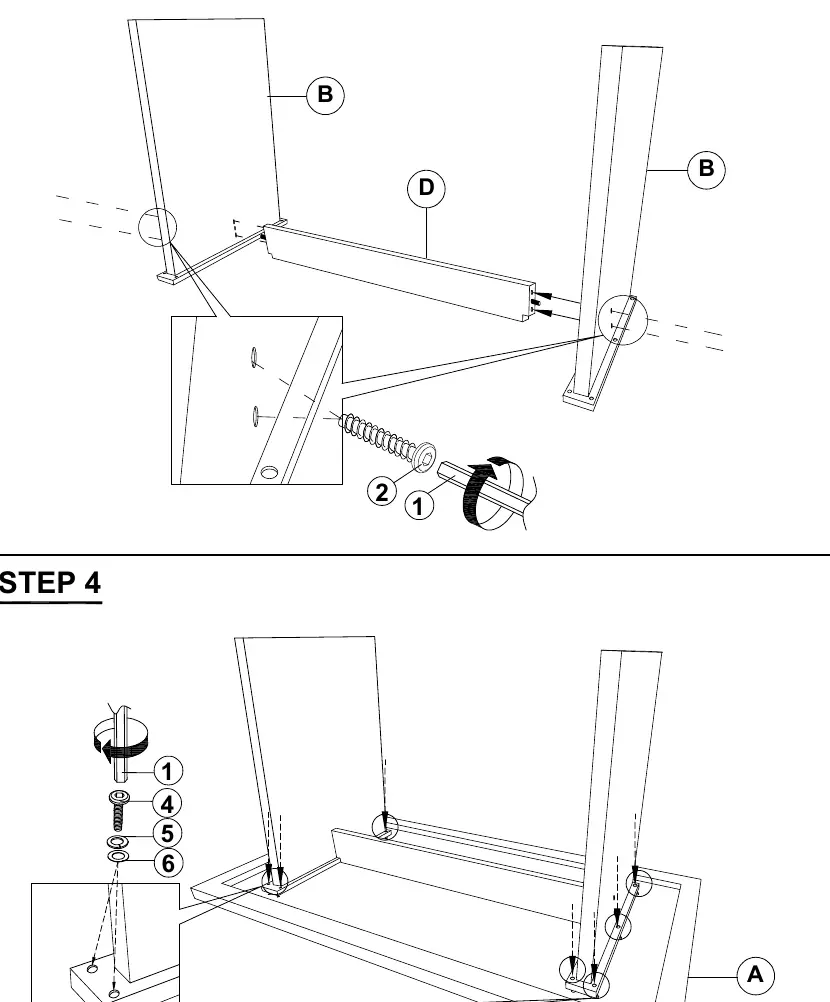 Step 3 and Step 4 assembly details