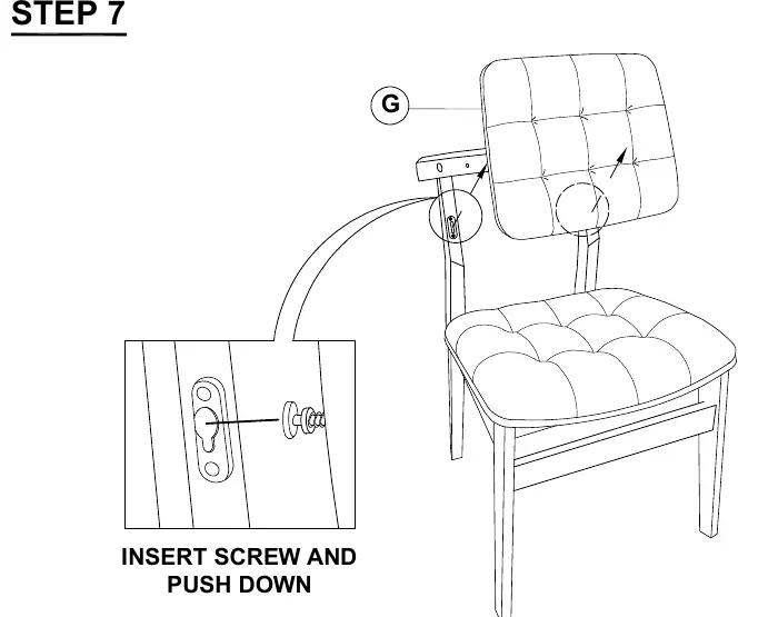 Step 7: Attaching the back cushion