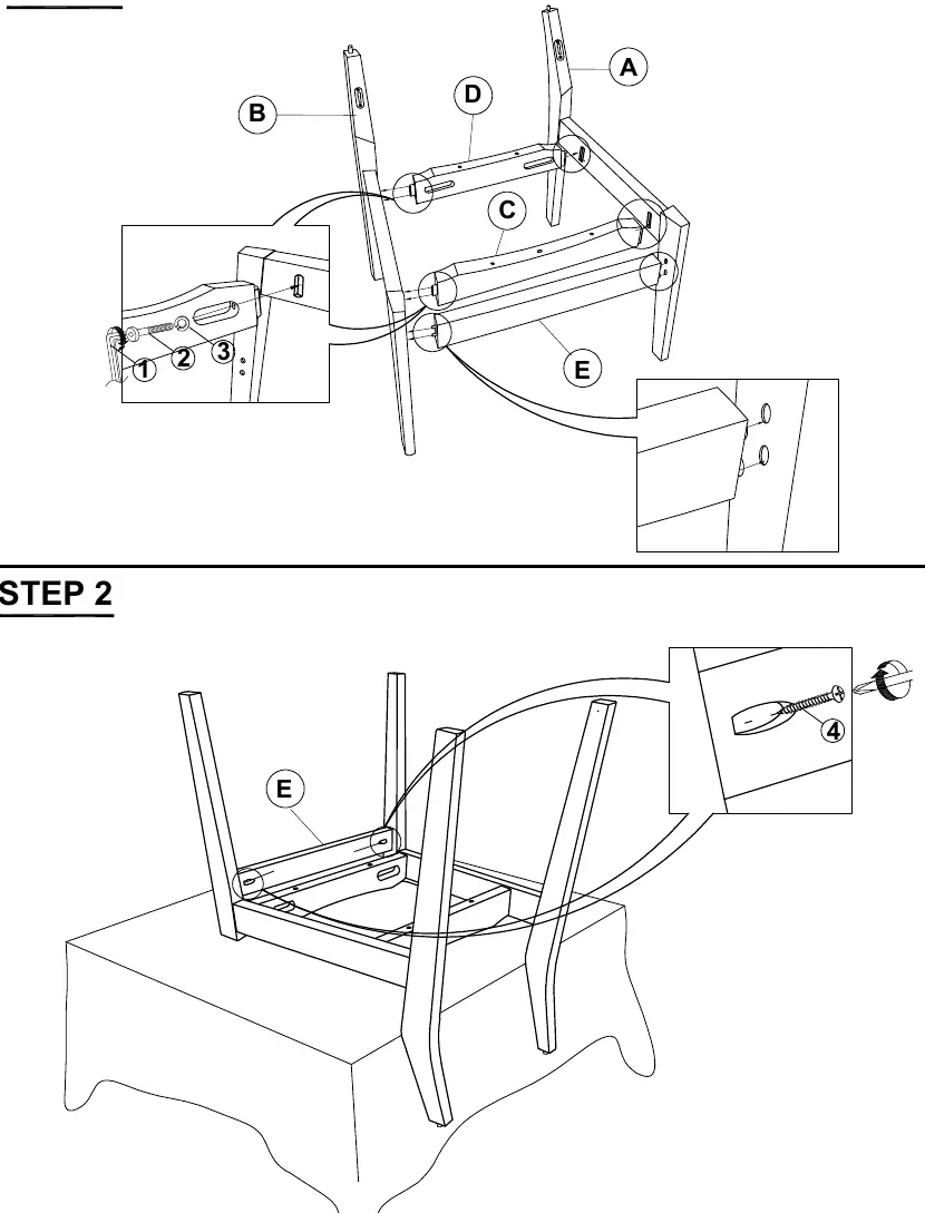 Assembly steps 1 and 2