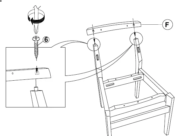 Step 3: Attaching the backrest.