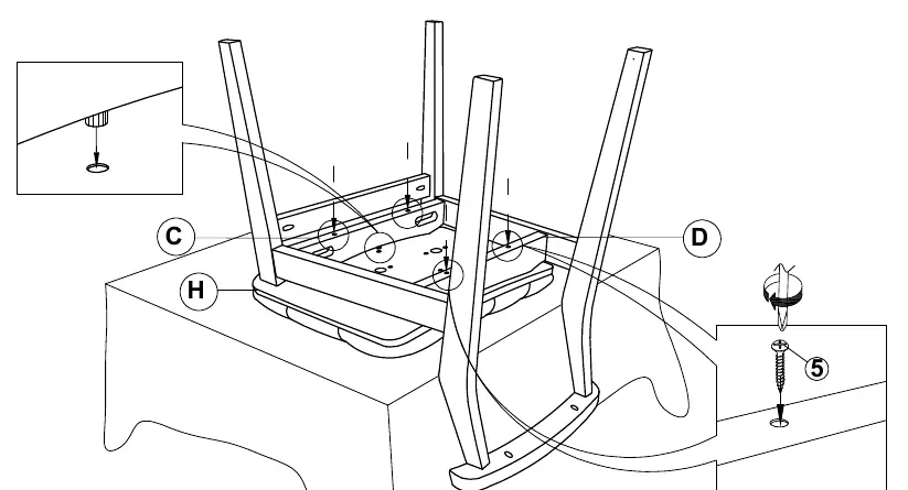 Step 5: Attaching the seat cushion.