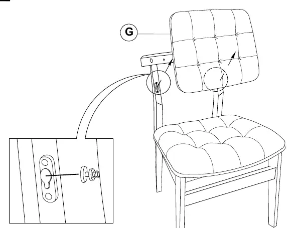 Step 7: Attaching the back cushion.