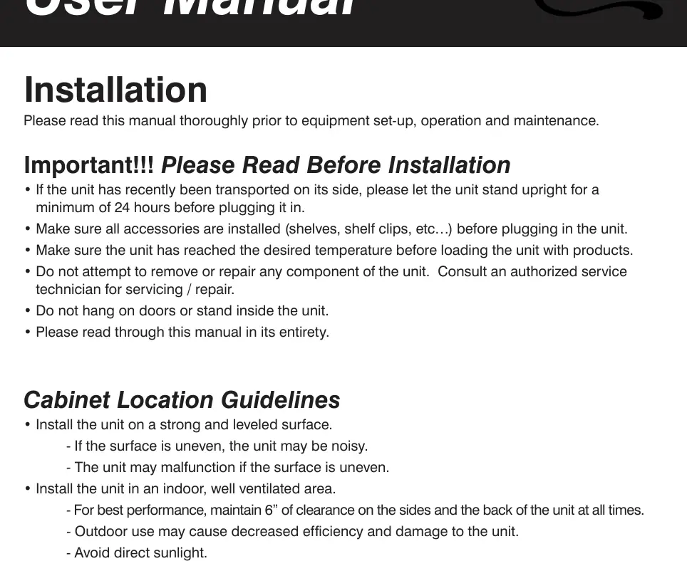Installation diagram from the manual