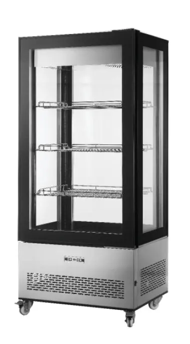 Structure and components of the refrigerated bakery case.