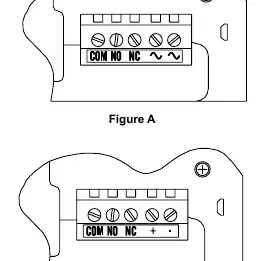 Wiring diagrams for AC and DC configurations.