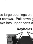 Keyholes for wall mounting