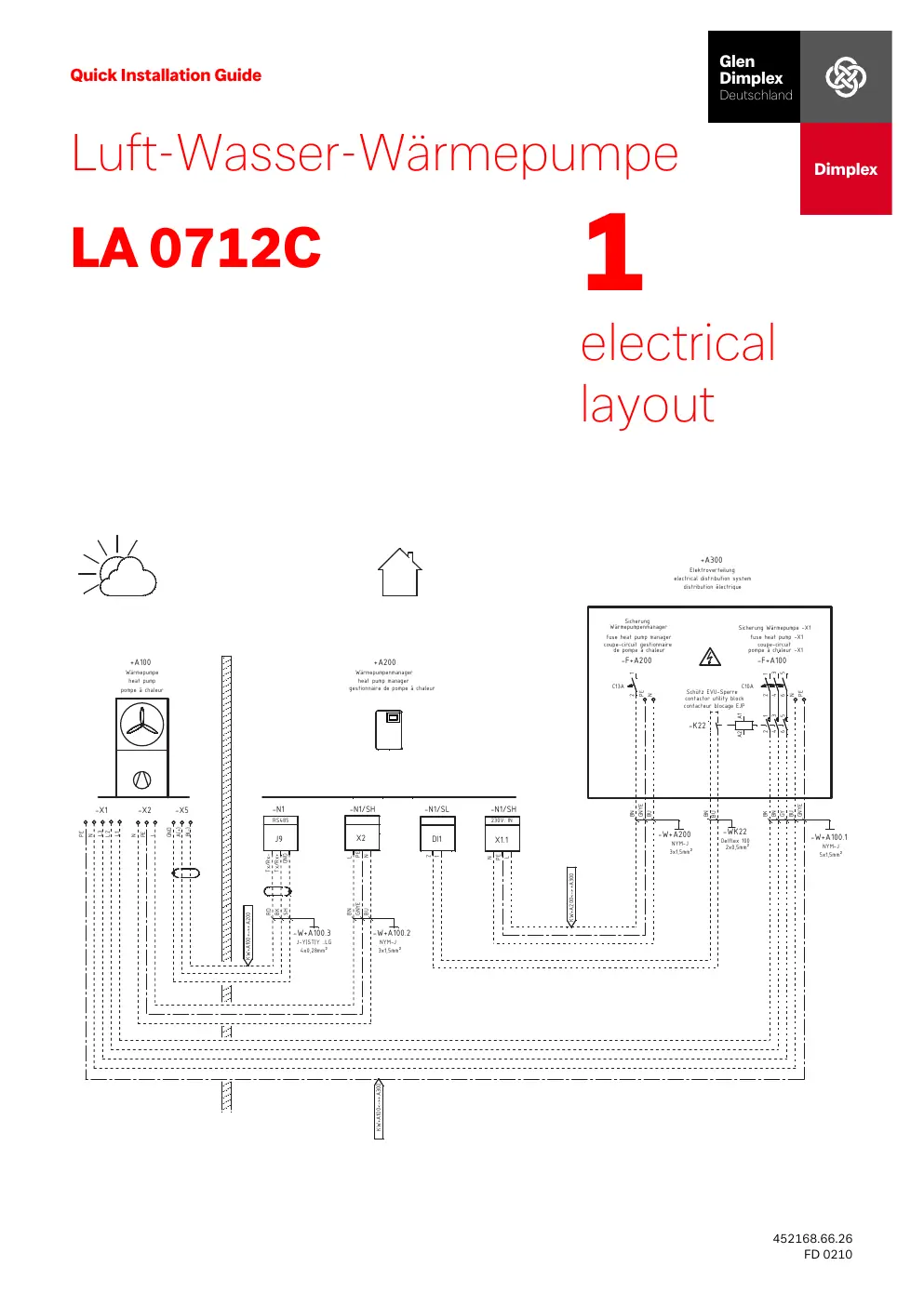Electrical layout diagram for the heat pump system.