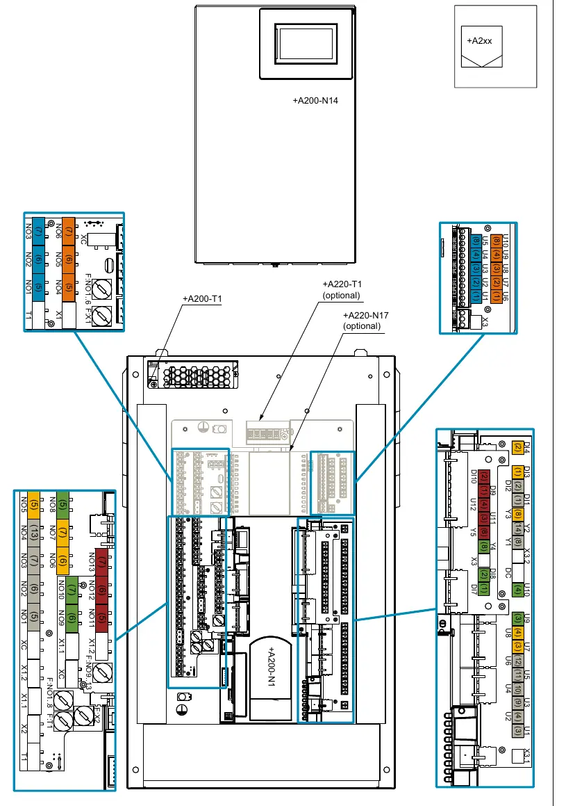 Wiring diagram for the wall-mounted heat pump manager