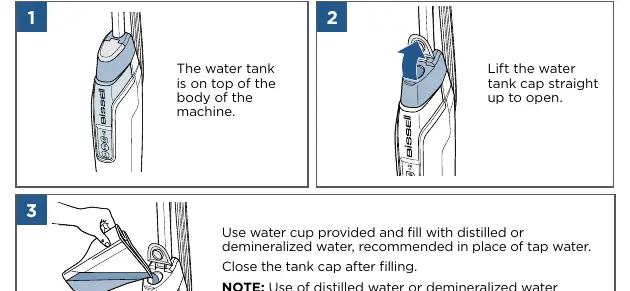Filling the water tank