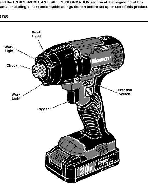Functions of the impact driver