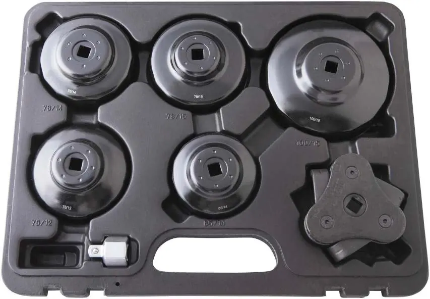 Overview of the 6-piece oil filter wrench set