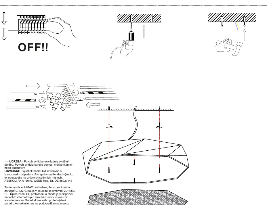 Installation diagram showing wiring and mounting steps.