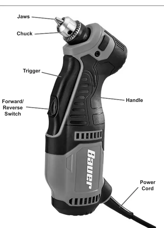 Functions of the Bauer 3/8" Close Quarters Drill