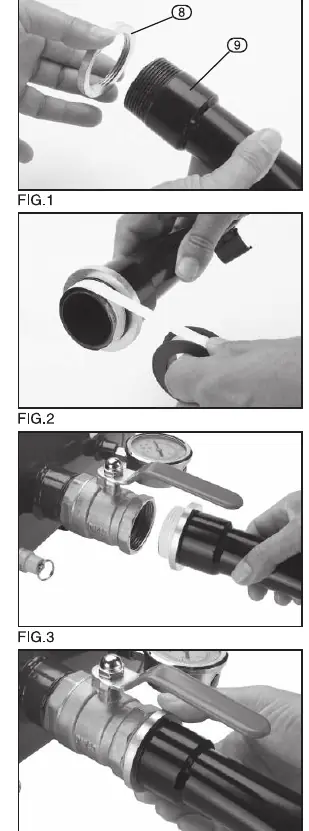 Assembly steps for joining the outlet nozzle.
