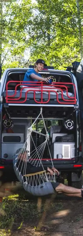 Versatile bed system and rear storage access