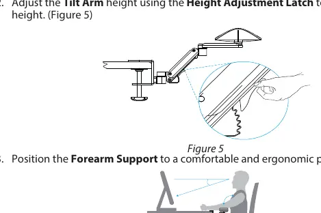 Height adjustment using the latch.