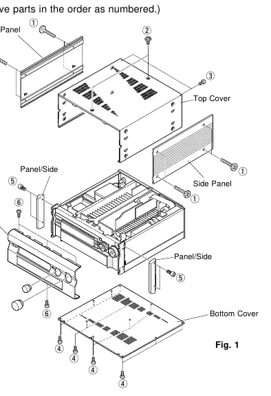 Disassembly diagram for top and bottom covers