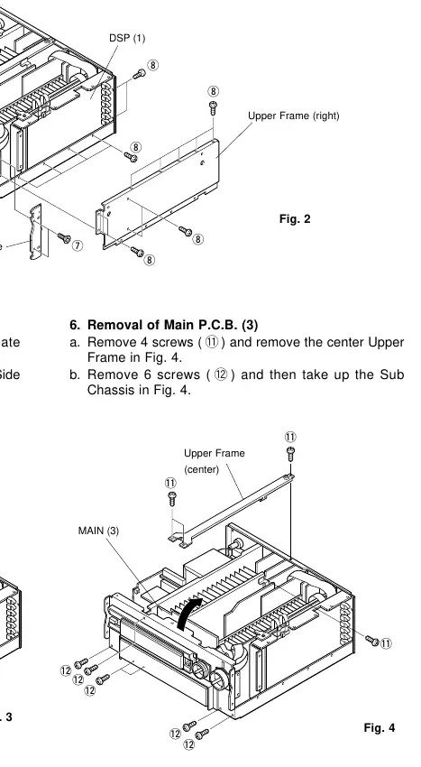 Disassembly diagram for internal components