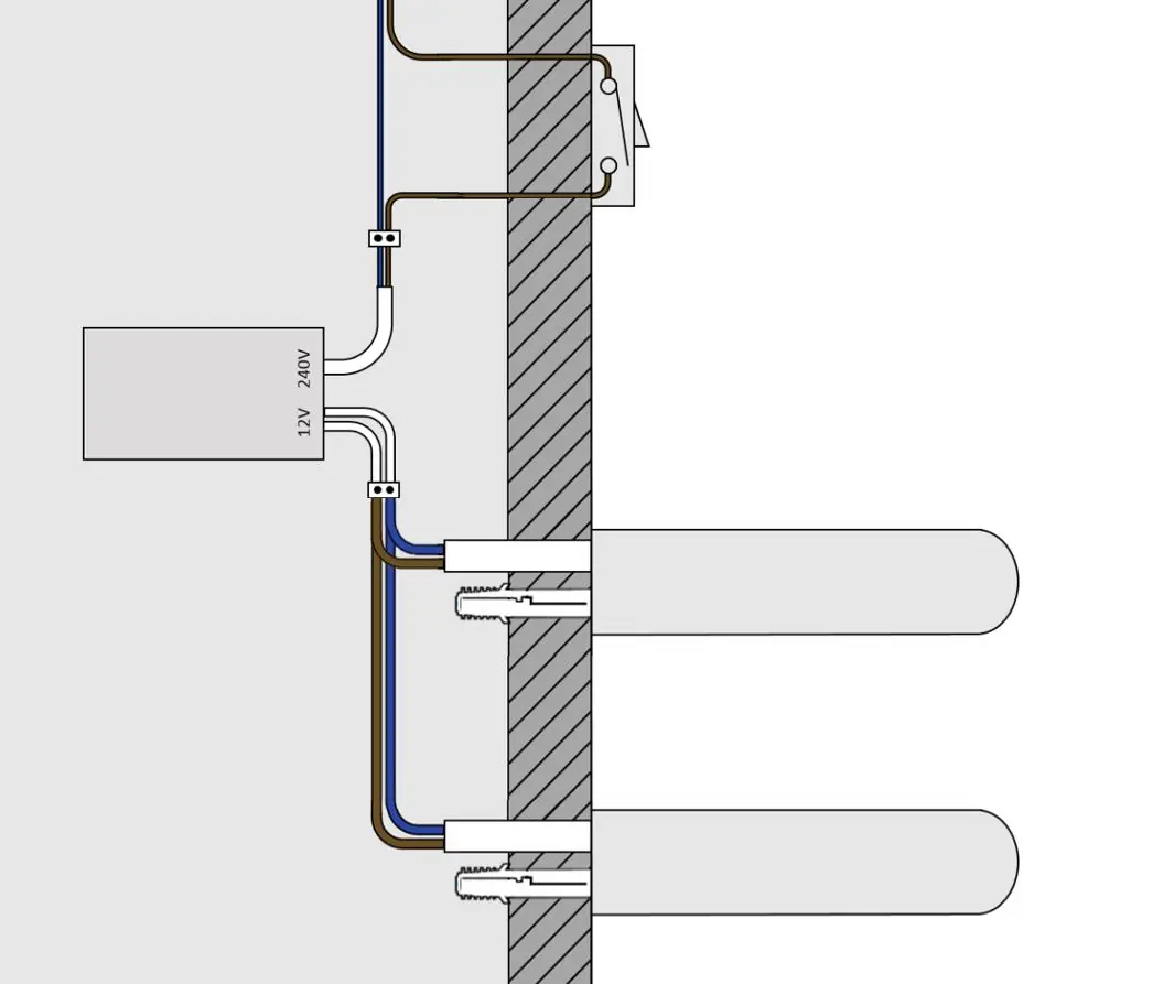 Wiring diagram for the 12V transformer