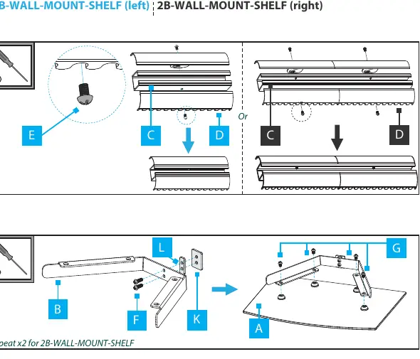 Shelf assembly steps