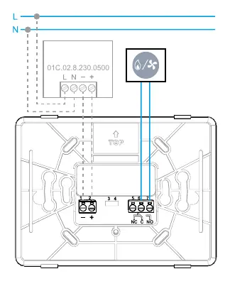 Wiring diagram for the Smart Bliss2 thermostat