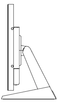 Side profile view of the monitor on its stand.