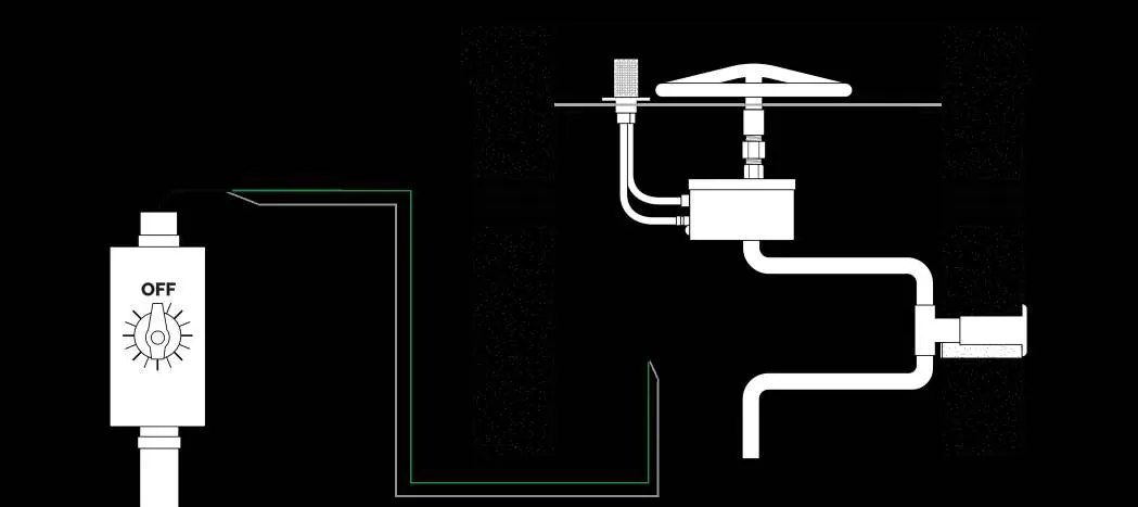 Wiring diagram for the timer and fire feature connection.