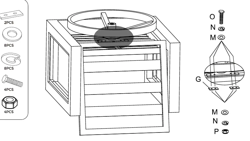 Step 5: Securing the holder assembly.