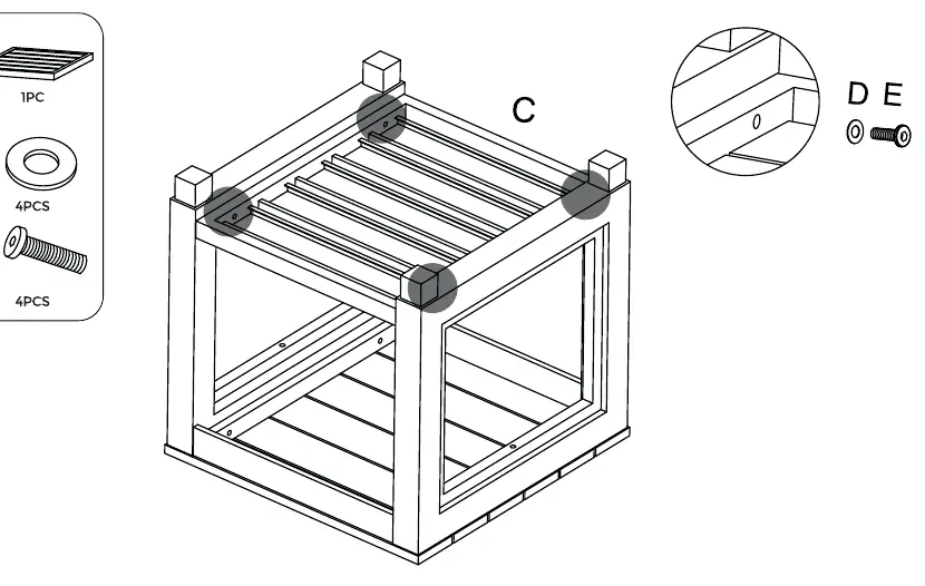 Step 2: Attaching the lower part.