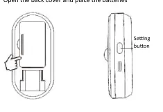 Battery installation and setting button location