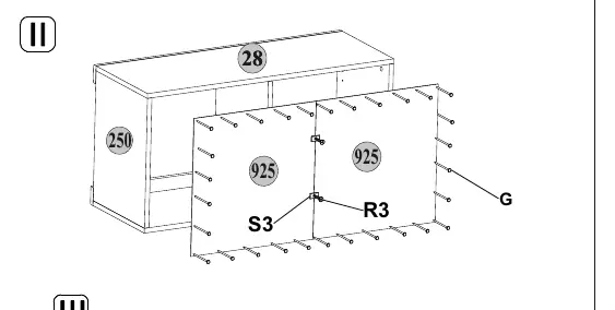 Step II: Back panel attachment diagram