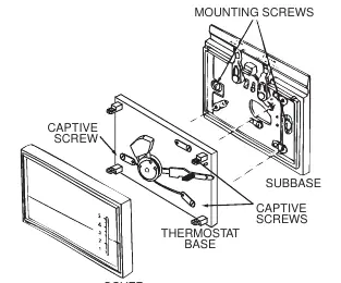 Installation diagram showing subbase and mounting screws