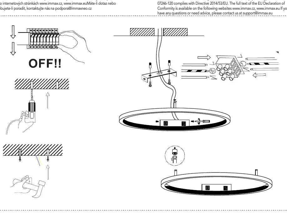 Installation and wiring diagram for the Immax NEO FINO light fixture.