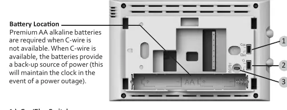 Battery location and configuration switches