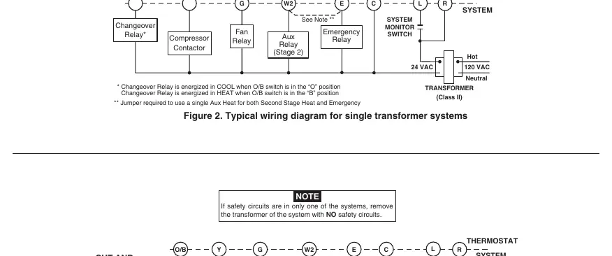 Wiring diagram for single transformer systems