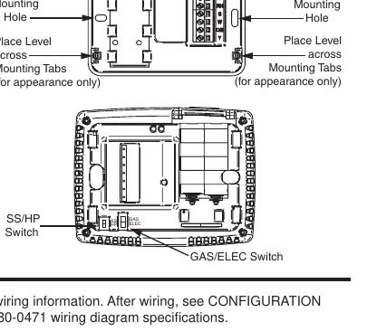 Thermostat base and rear view