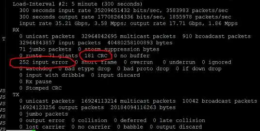 CRC error log example