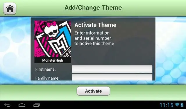 Theme selection menu