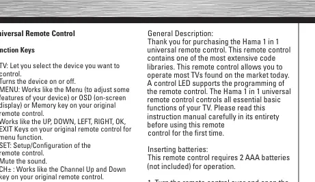 Setup by brand code instructions