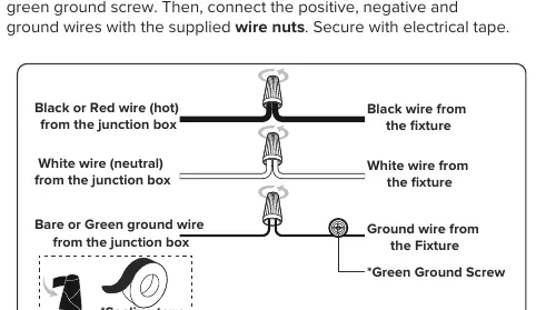 Wiring diagram showing connections for hot, neutral, and ground wires.