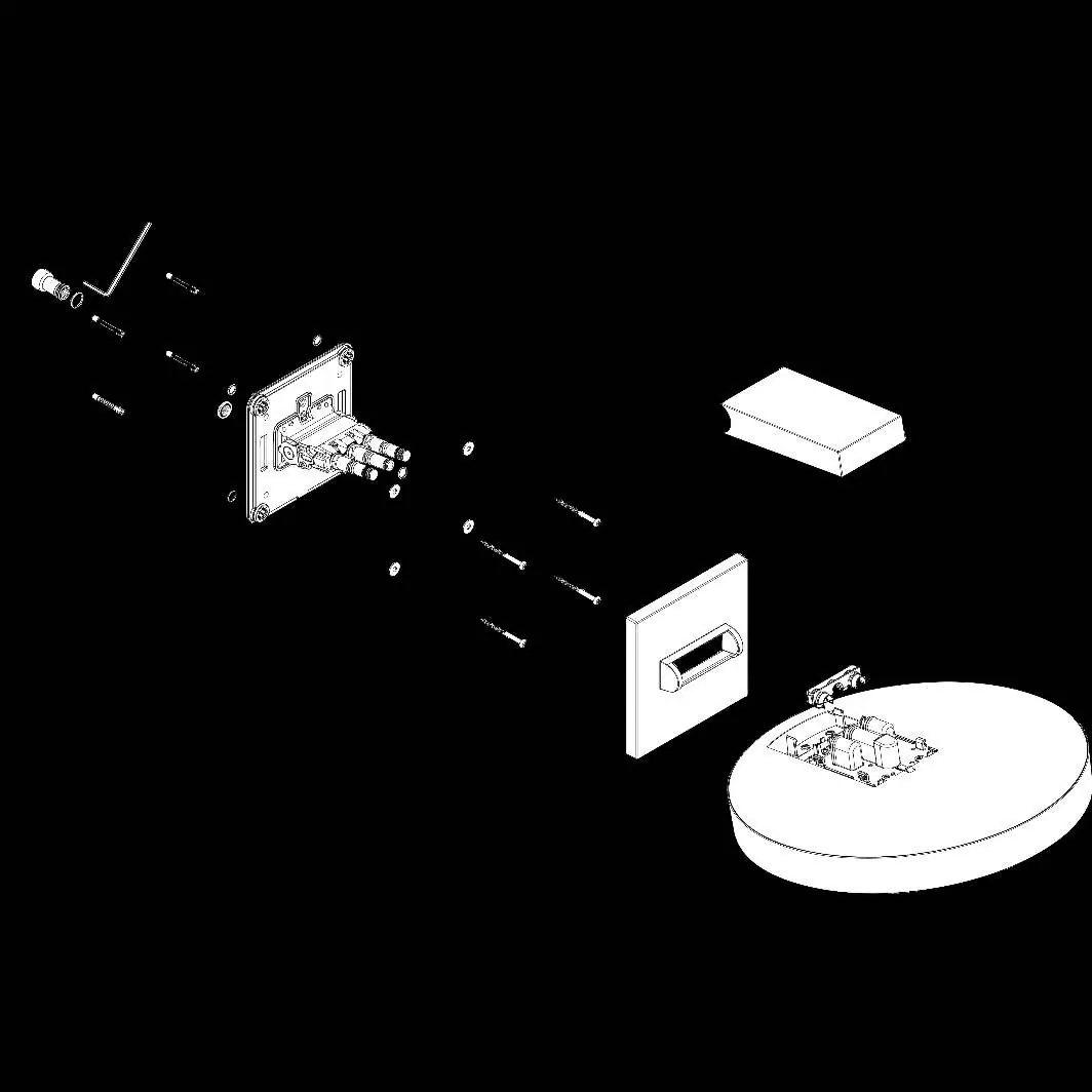 Exploded drawing of the shower assembly