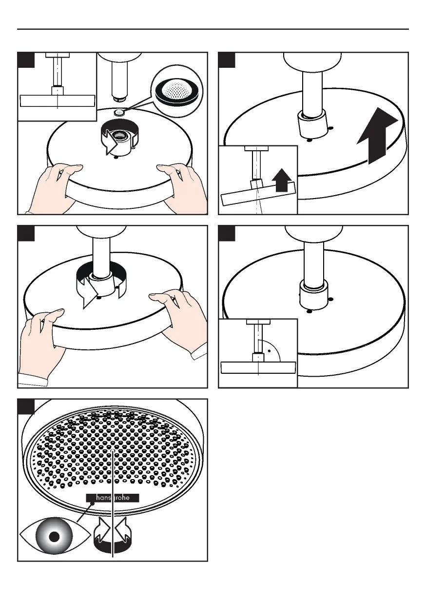 Assembly steps for the shower head